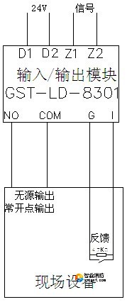 無源輸出時，輸出檢線電壓由被控設備提供，模塊與控制設備的接